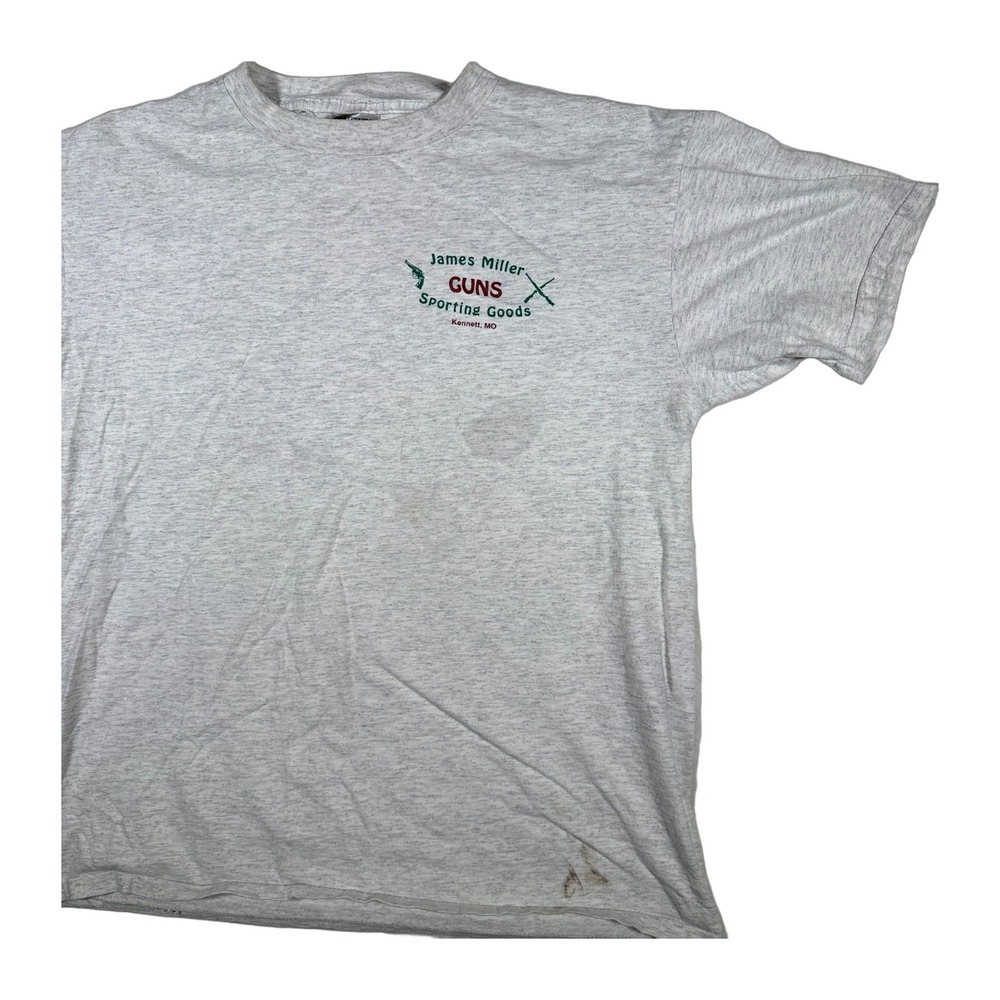 Vintage James Miller Guns Sporting Goods T Shirt Large Mens Graphic Duck Tee - Picture 2 of 7